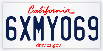 CA license plate 6XMY069