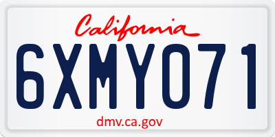CA license plate 6XMY071
