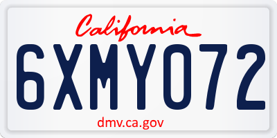 CA license plate 6XMY072