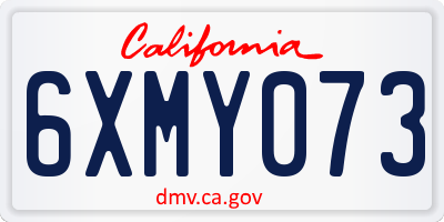 CA license plate 6XMY073