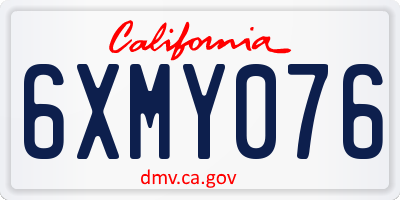 CA license plate 6XMY076
