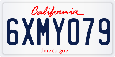 CA license plate 6XMY079