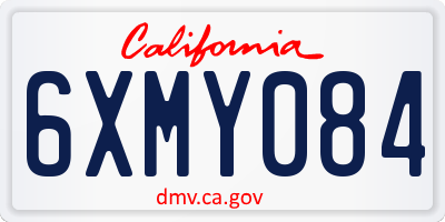 CA license plate 6XMY084