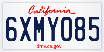 CA license plate 6XMY085