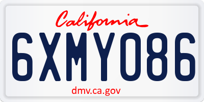 CA license plate 6XMY086