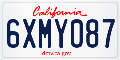 CA license plate 6XMY087
