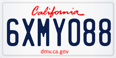 CA license plate 6XMY088