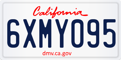 CA license plate 6XMY095