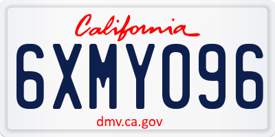 CA license plate 6XMY096
