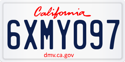CA license plate 6XMY097