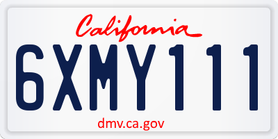 CA license plate 6XMY111