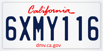 CA license plate 6XMY116