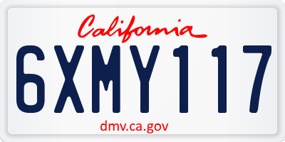 CA license plate 6XMY117