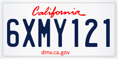 CA license plate 6XMY121