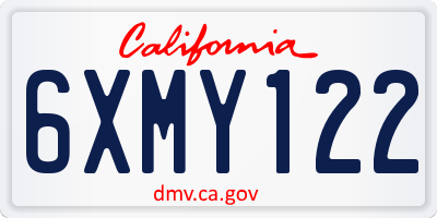 CA license plate 6XMY122