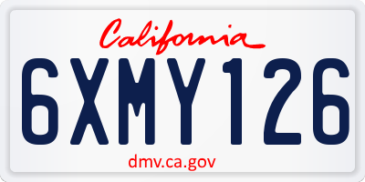 CA license plate 6XMY126