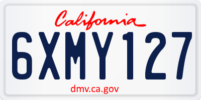 CA license plate 6XMY127