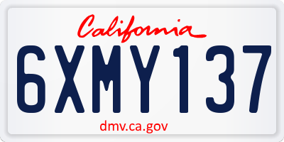 CA license plate 6XMY137