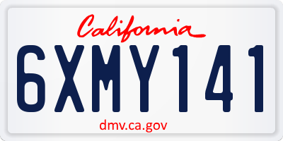 CA license plate 6XMY141