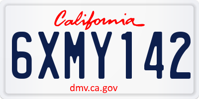 CA license plate 6XMY142