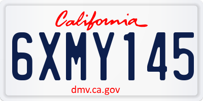 CA license plate 6XMY145