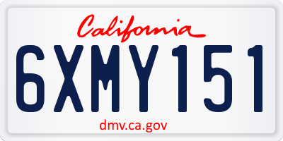 CA license plate 6XMY151