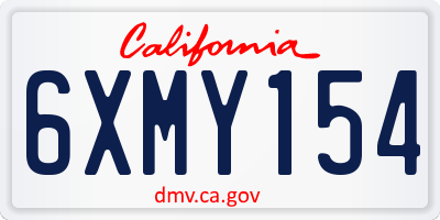 CA license plate 6XMY154