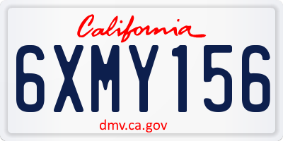 CA license plate 6XMY156