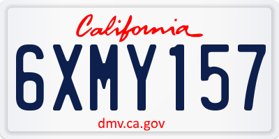 CA license plate 6XMY157