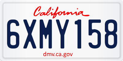 CA license plate 6XMY158