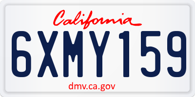 CA license plate 6XMY159