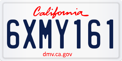 CA license plate 6XMY161
