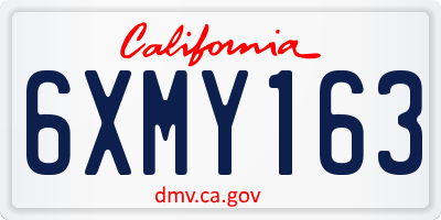 CA license plate 6XMY163