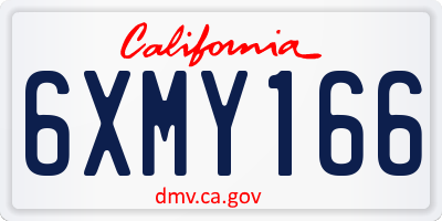 CA license plate 6XMY166