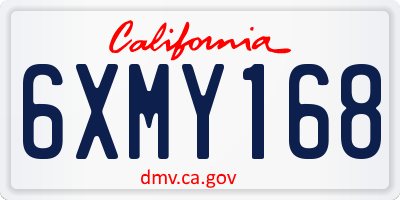 CA license plate 6XMY168