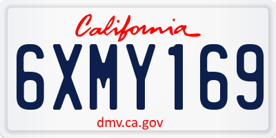 CA license plate 6XMY169