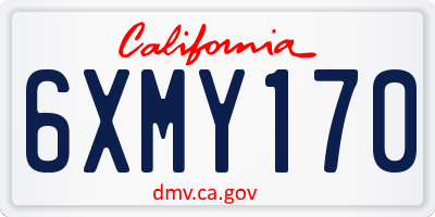 CA license plate 6XMY170