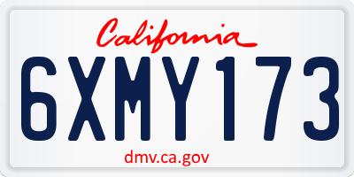 CA license plate 6XMY173