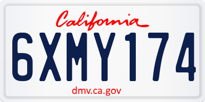 CA license plate 6XMY174