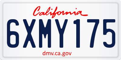 CA license plate 6XMY175