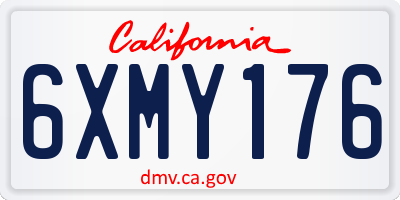 CA license plate 6XMY176