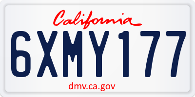 CA license plate 6XMY177