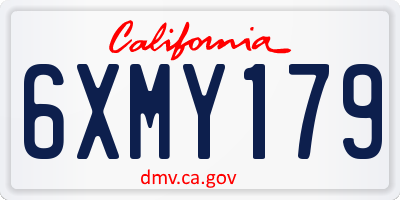 CA license plate 6XMY179
