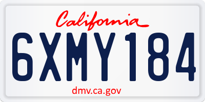 CA license plate 6XMY184