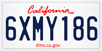 CA license plate 6XMY186