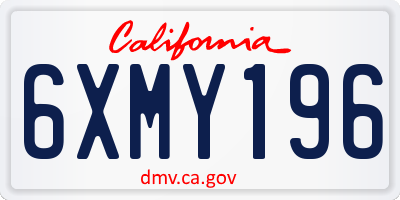 CA license plate 6XMY196