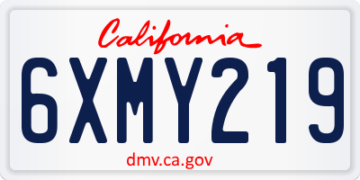 CA license plate 6XMY219