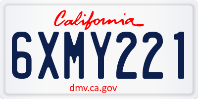 CA license plate 6XMY221
