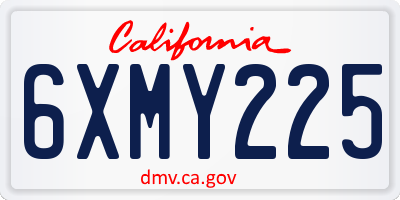 CA license plate 6XMY225