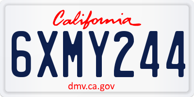 CA license plate 6XMY244